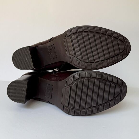 Style & Co Boots Womens Size 8.5 Wine Laurellee Lace Up Zip Ankle Block Heel - Picture 8 of 11